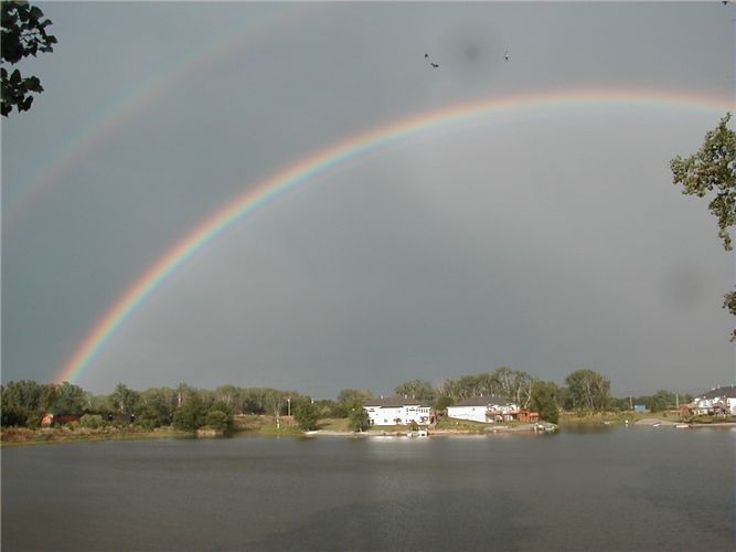 Sailboat Lake Under the Rainbow